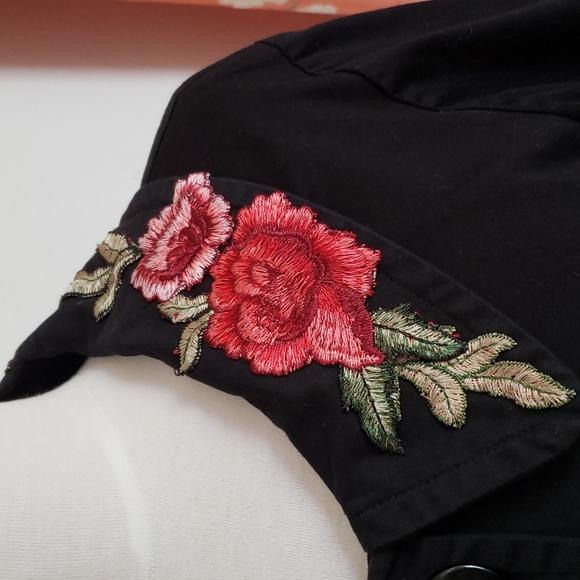 Ambition Retro A-Line Floral Collar Crop Jacket Size Large - Picture 4 of 14